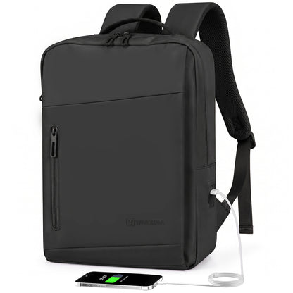 Lightweight Laptop Backpack with USB Charging Port in Black