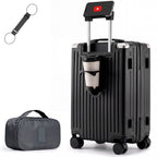 Lightweight Hard Shell Cabin Suitcase with Cup Holder
