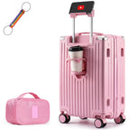 Lightweight Hard Shell Cabin Suitcase with Cup Holder
