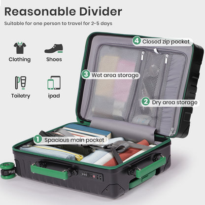 Tavoxda Cabin Suitcase Black New Model