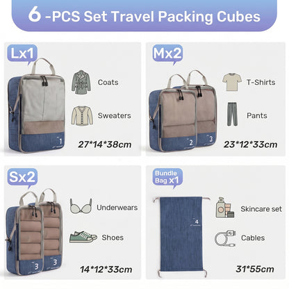 The Compression Packing Cubes 6 Pieces