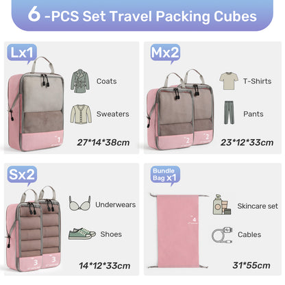 The Compression Packing Cubes 6 Pieces