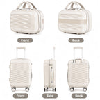 Tavoxda 20 Inch Cabin Case with Beauty Case White