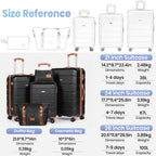 Lightweight Hard Shell Suitcase Sets 5 Piece - Black