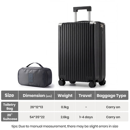 Lightweight Hard Shell Cabin Suitcase with Cup Holder