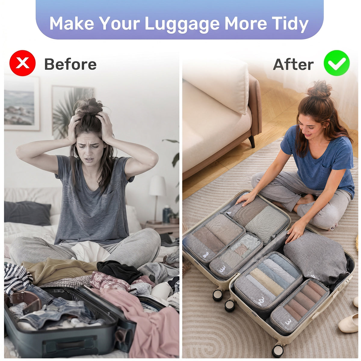 6-Piece Compression Packing Cubes