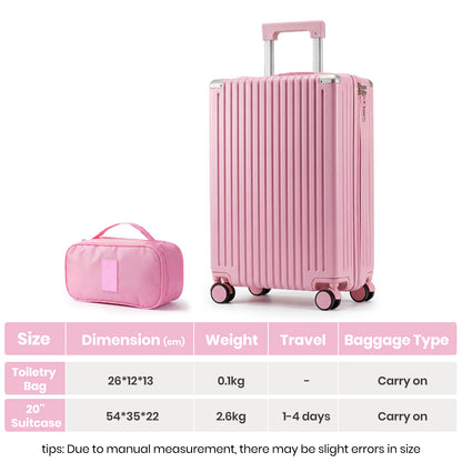 Lightweight Hard Shell Cabin Suitcase with Cup Holder