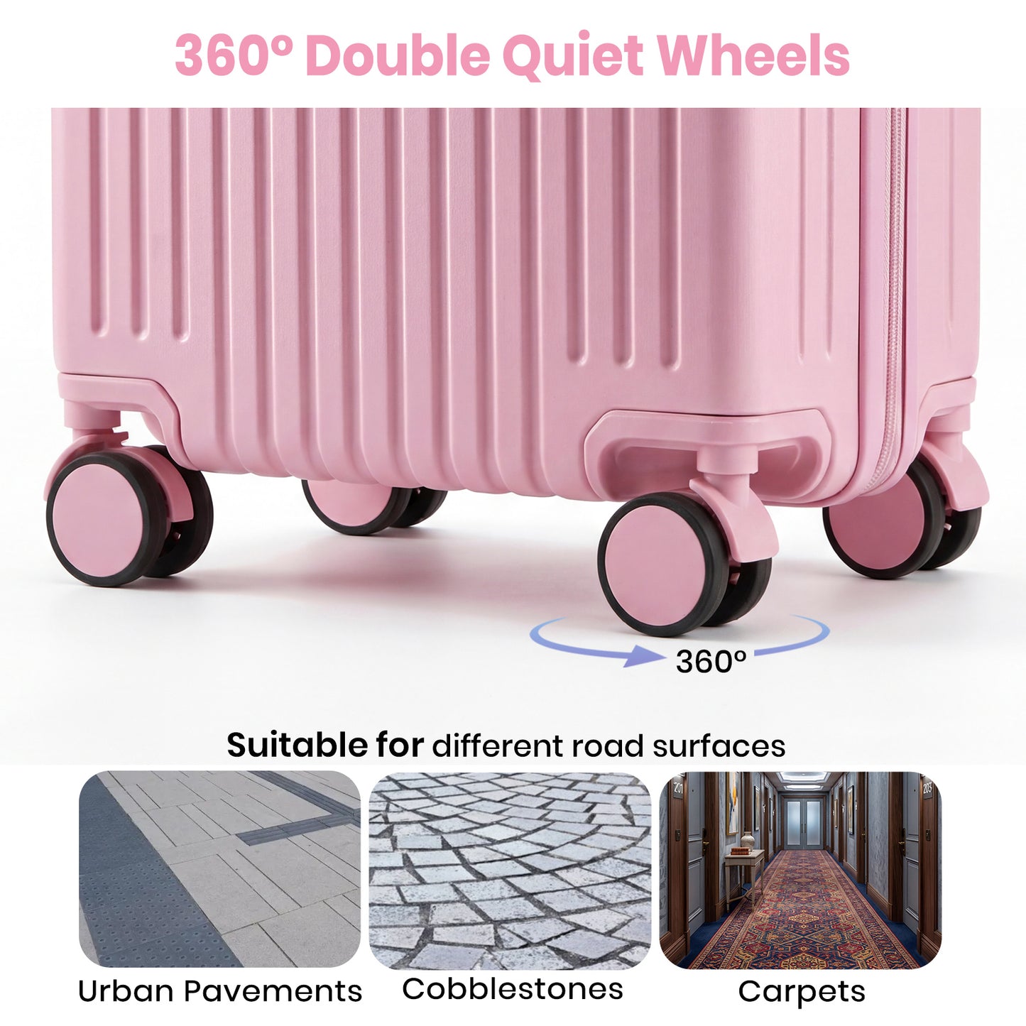 Lightweight Hard Shell Cabin Suitcase with Cup Holder