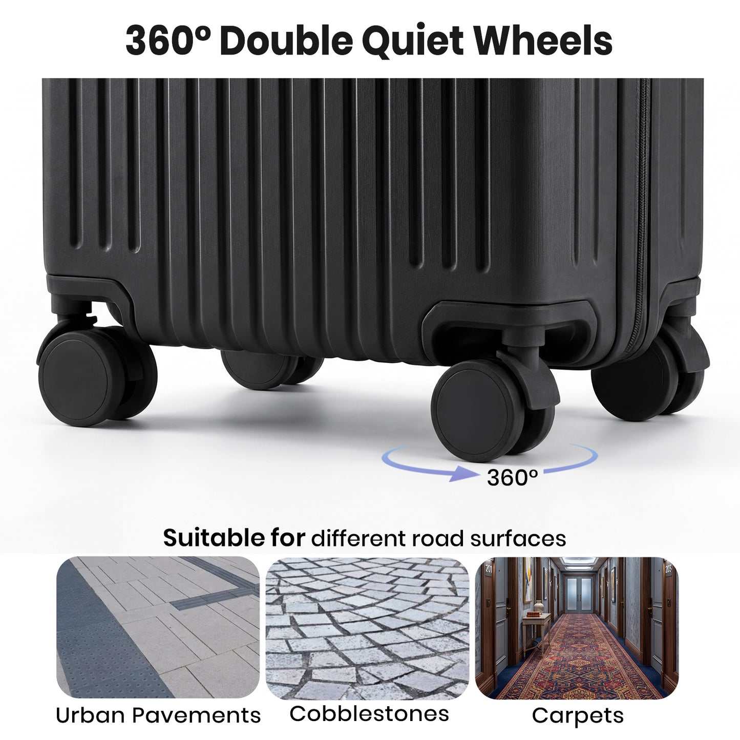 Lightweight Hard Shell Cabin Suitcase with Cup Holder