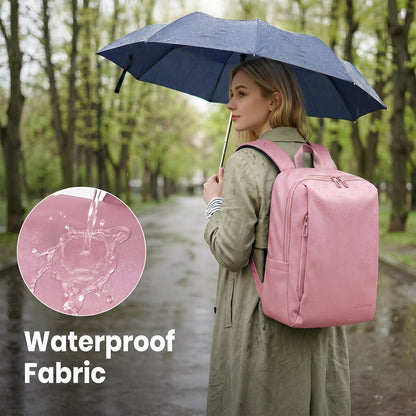 Lightweight Laptop Backpack with Toiletry Bag Pink