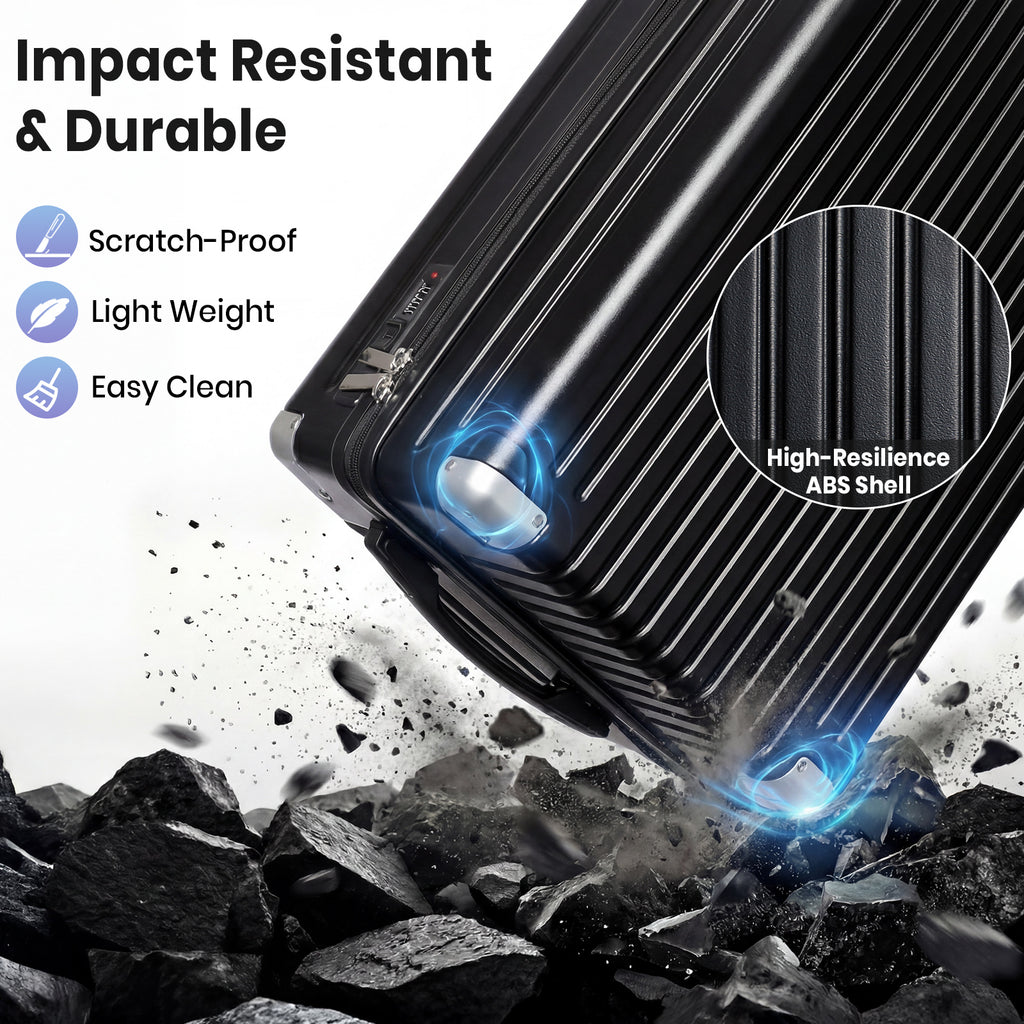 Lightweight Hard Shell Cabin Suitcase with Cup Holder