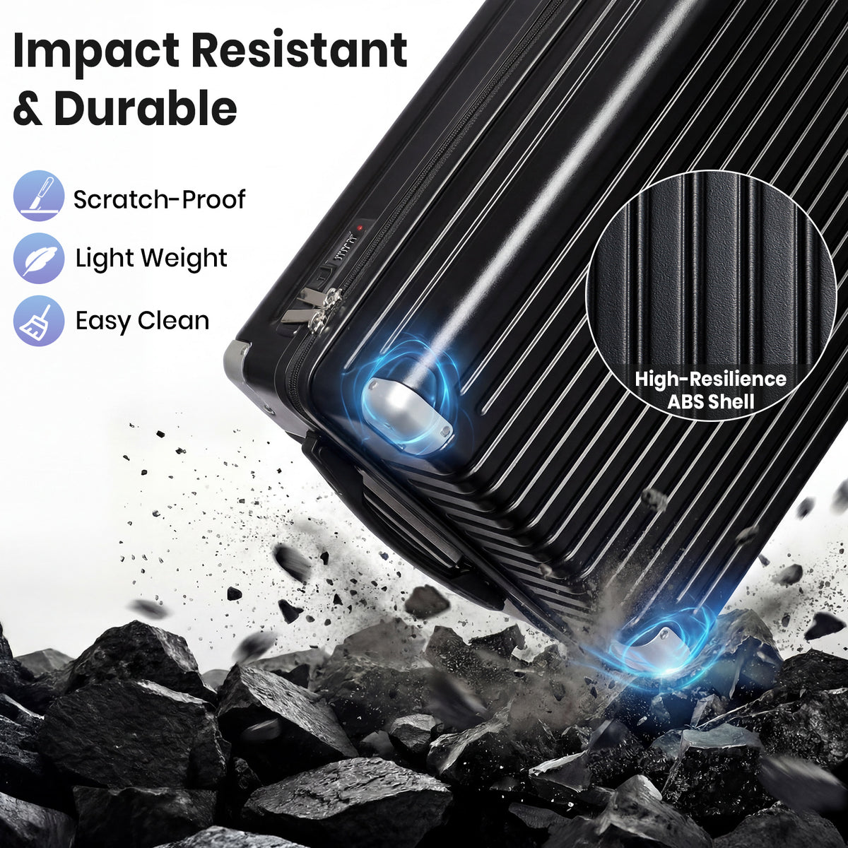 Lightweight Hard Shell Cabin Suitcase with Cup Holder