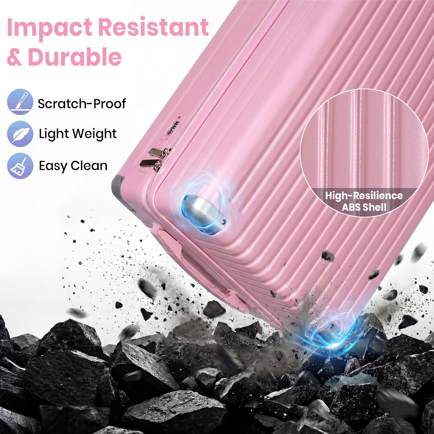 Lightweight Hard Shell Cabin Suitcase with Cup Holder