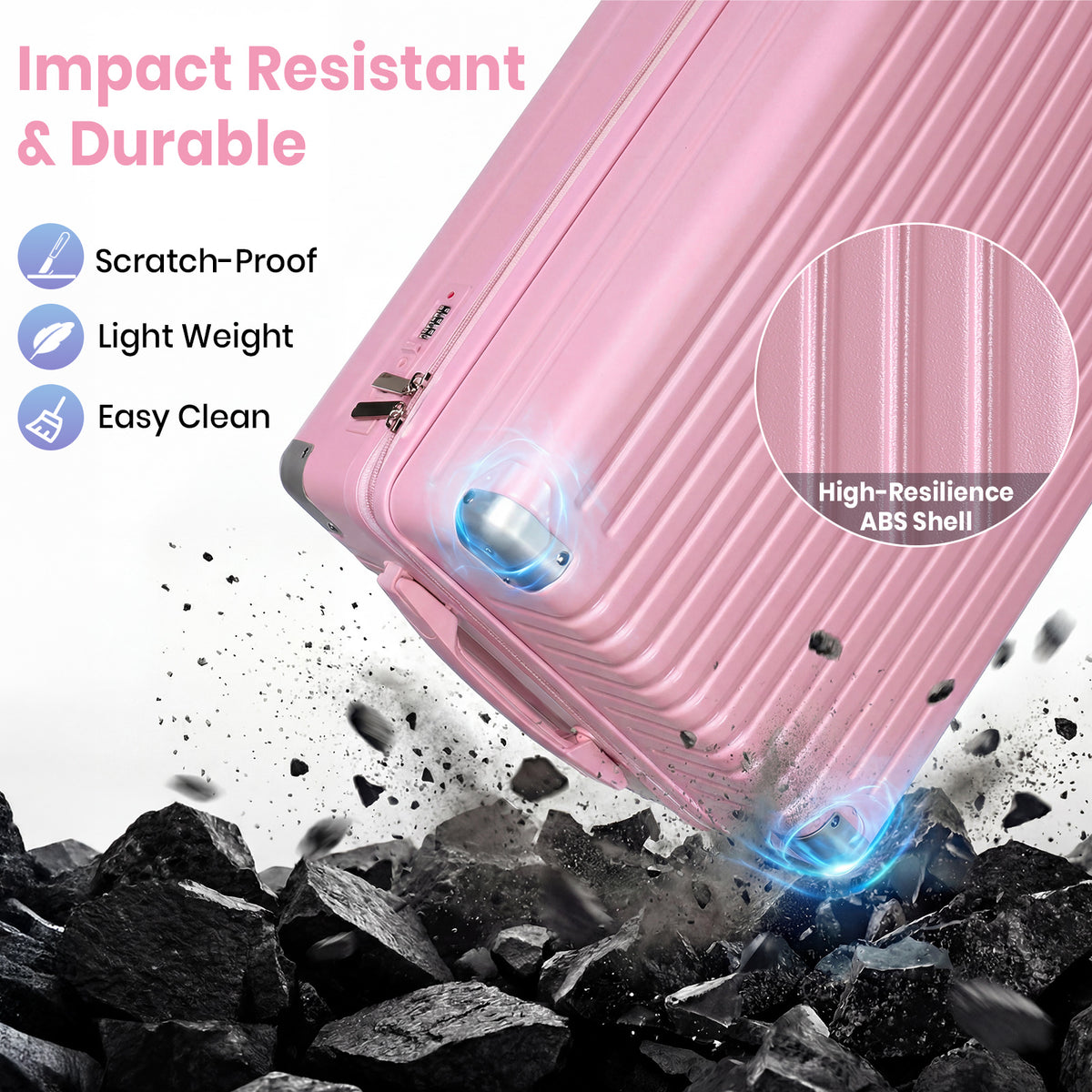 Lightweight Hard Shell Cabin Suitcase with Cup Holder