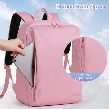 Lightweight Laptop Backpack with Toiletry Bag Pink