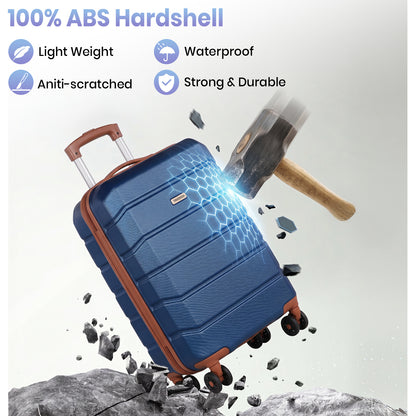 Lightweight Cabin Suitcase with Travel Backpack Set