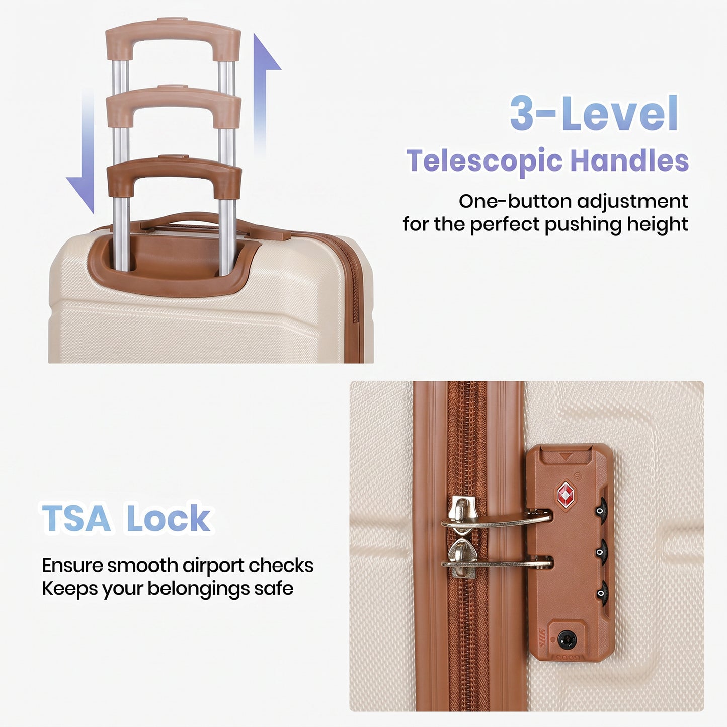 Lightweight Luggage Set with Travel Backpack