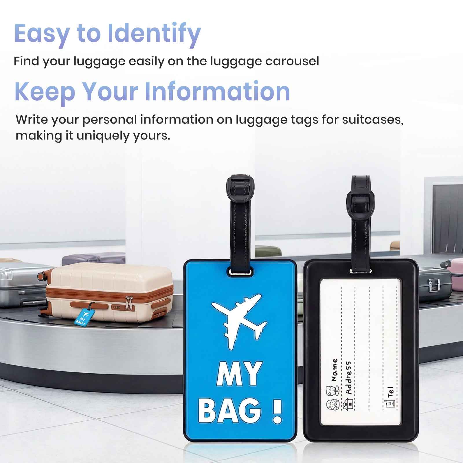 Tavoxda Lightweight PP Hardshell 3 Piece Luggage Sets Cream