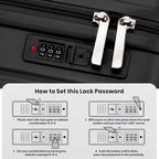 Lightweight Hard Shell Cabin Suitcase with Cup Holder