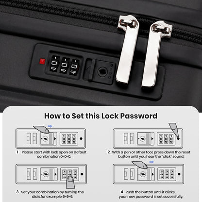 Lightweight Hard Shell Cabin Suitcase with Cup Holder