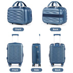 Tavoxda Lightweight Hard Shell Travel Suitcase Sets of 4 Blue