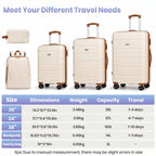 5-Piece Hard Shell Suitcase Set with Backpack & Toiletry Bag