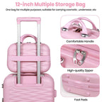 Tavoxda Lightweight Hard Shell Travel Suitcase Sets of 4 Pink