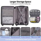 Lightweight Hard Shell Cabin Suitcase with Cup Holder