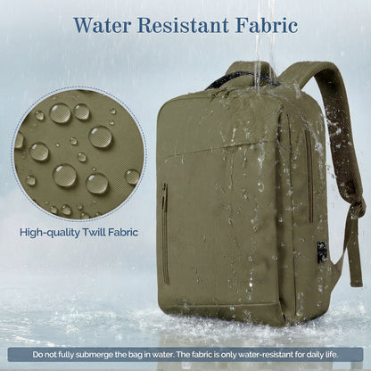 Lightweight Laptop Backpack with USB Charging Port in Green