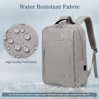 Lightweight Laptop Backpack with USB Charging Port in Grey