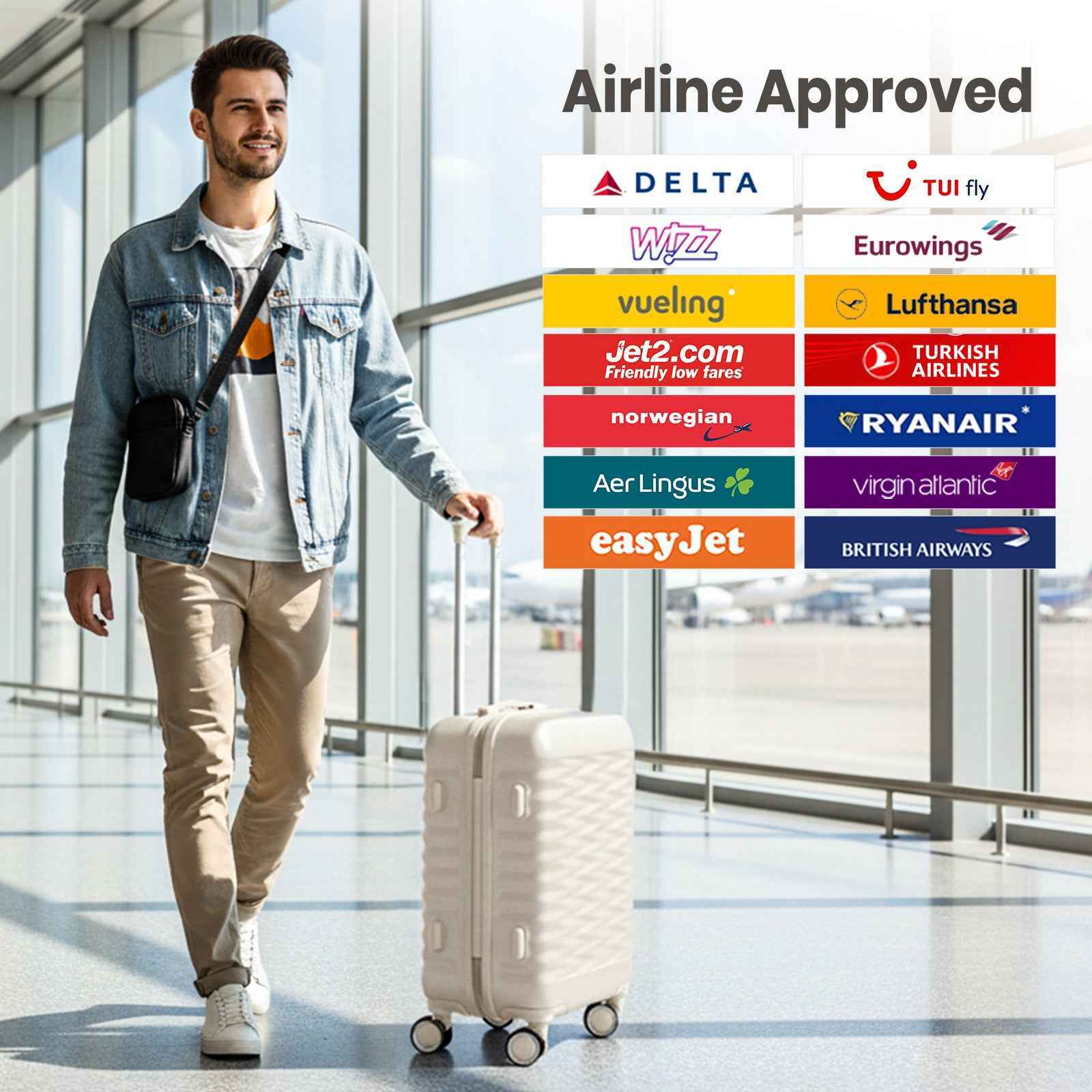 Tavoxda Lightweight Hard Shell Travel Suitcase Sets of 4 White