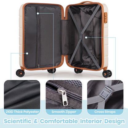 Searoute Suitcase Sets of 5 Piece in Cream