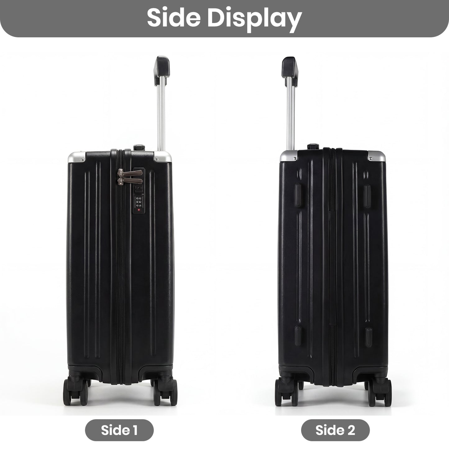 Lightweight Hard Shell Cabin Suitcase with Cup Holder