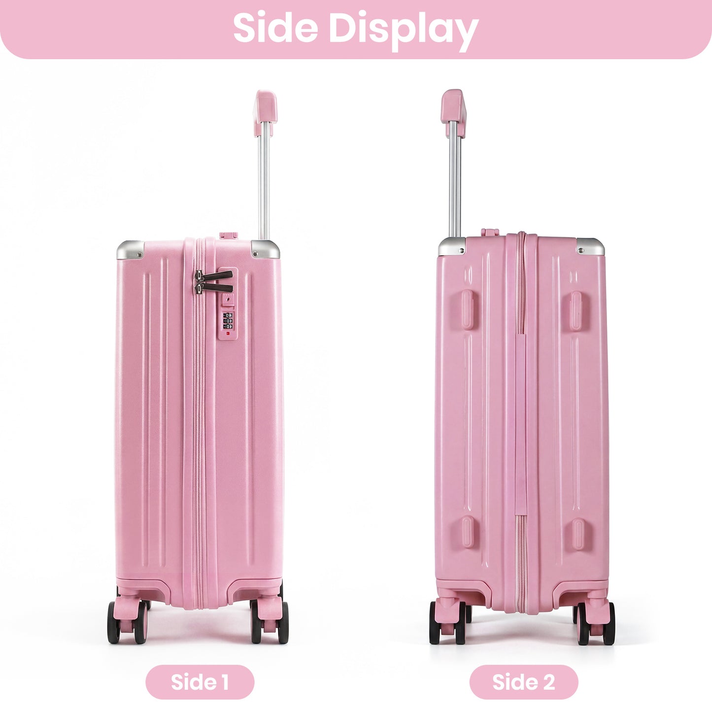 Lightweight Hard Shell Cabin Suitcase with Cup Holder