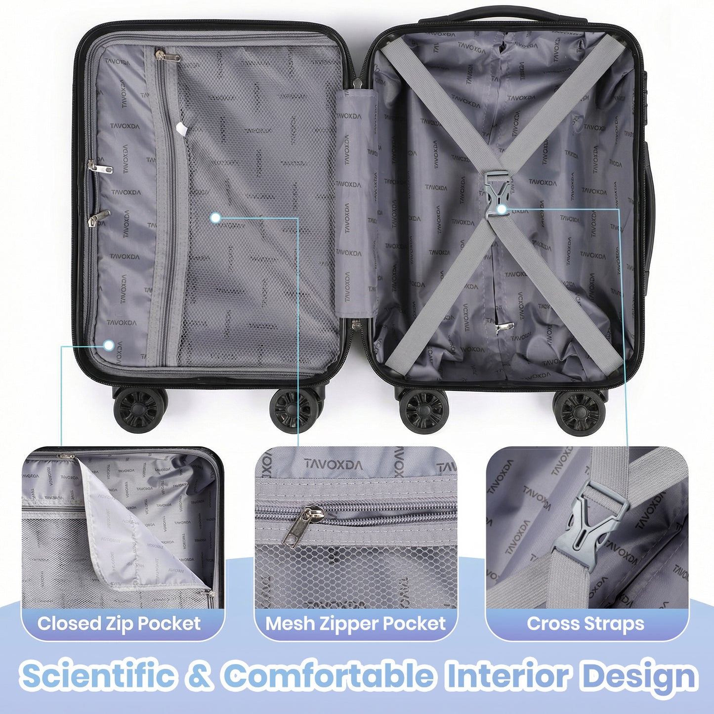 16 Inch Small Cabin Suitcase with Removable Wheels