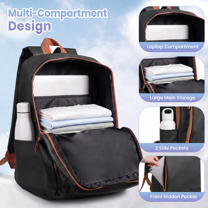 Lightweight Laptop Backpack with Toiletry Bag Black