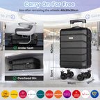 16-Inch Underseat Cabin Suitcase with Removable Wheels