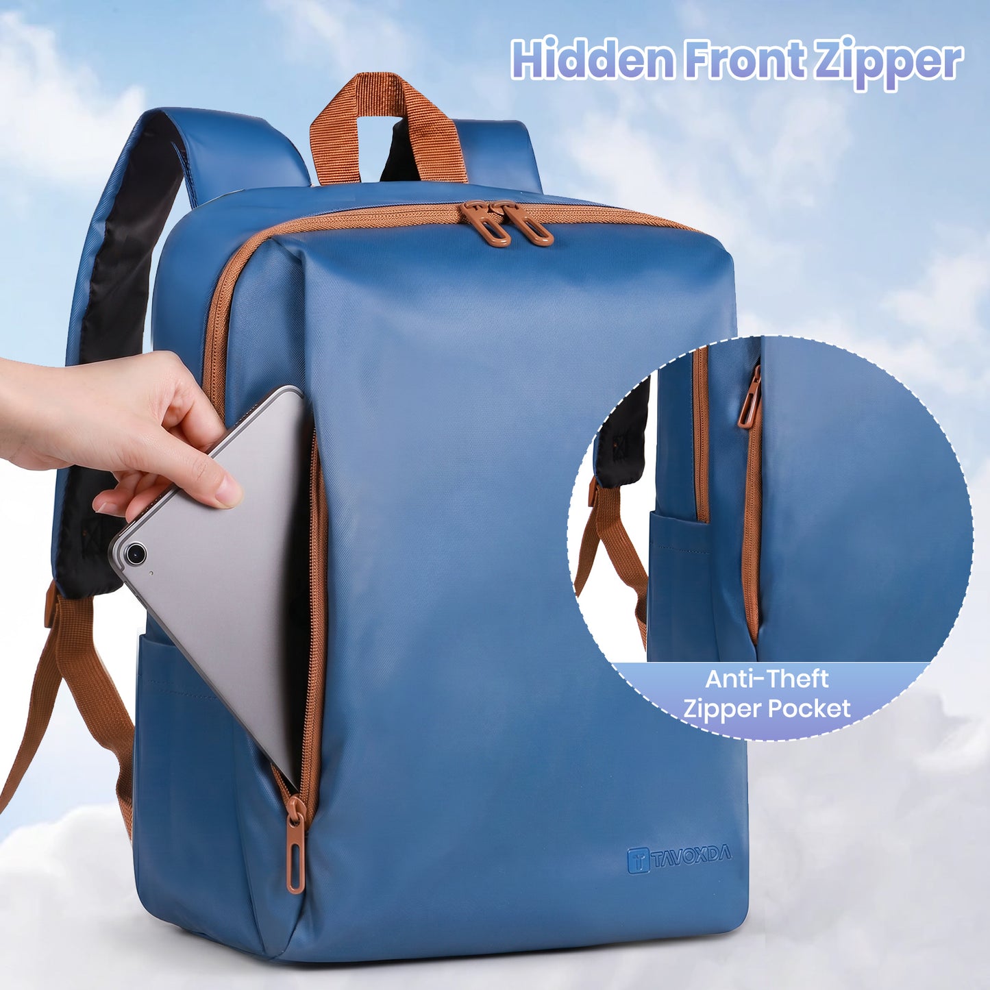 Lightweight Laptop Backpack with Toiletry Bag Blue