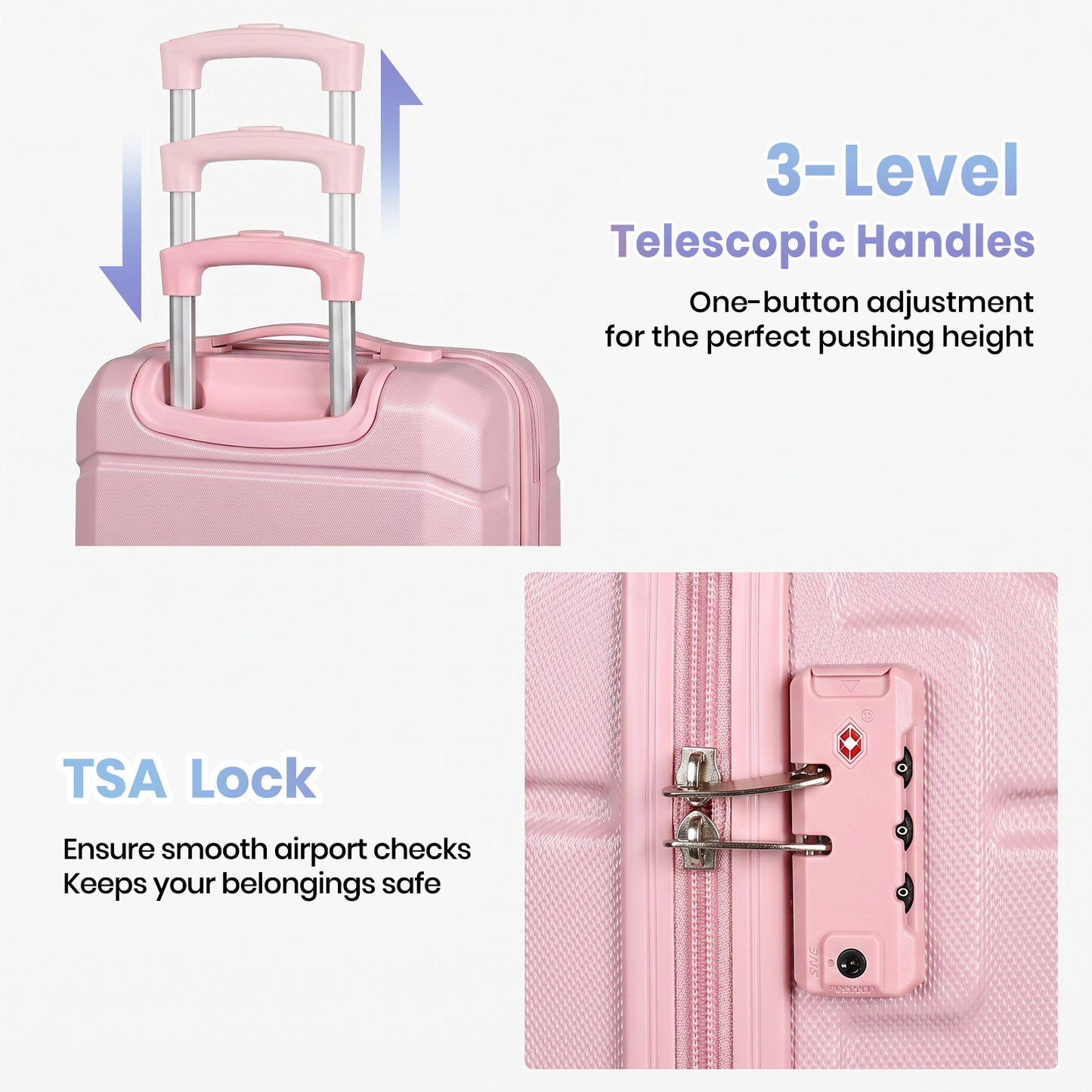 Lightweight Cabin Suitcase with Travel Backpack Set