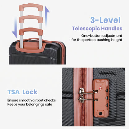 Lightweight Cabin Suitcase with Travel Backpack Set
