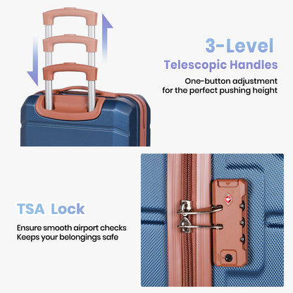 Lightweight Luggage Set with Travel Backpack
