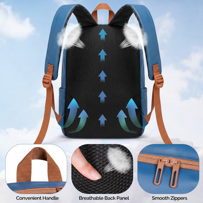 Lightweight Laptop Backpack with Toiletry Bag Blue