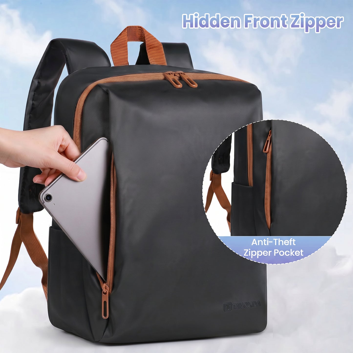 Lightweight Laptop Backpack with Toiletry Bag Black