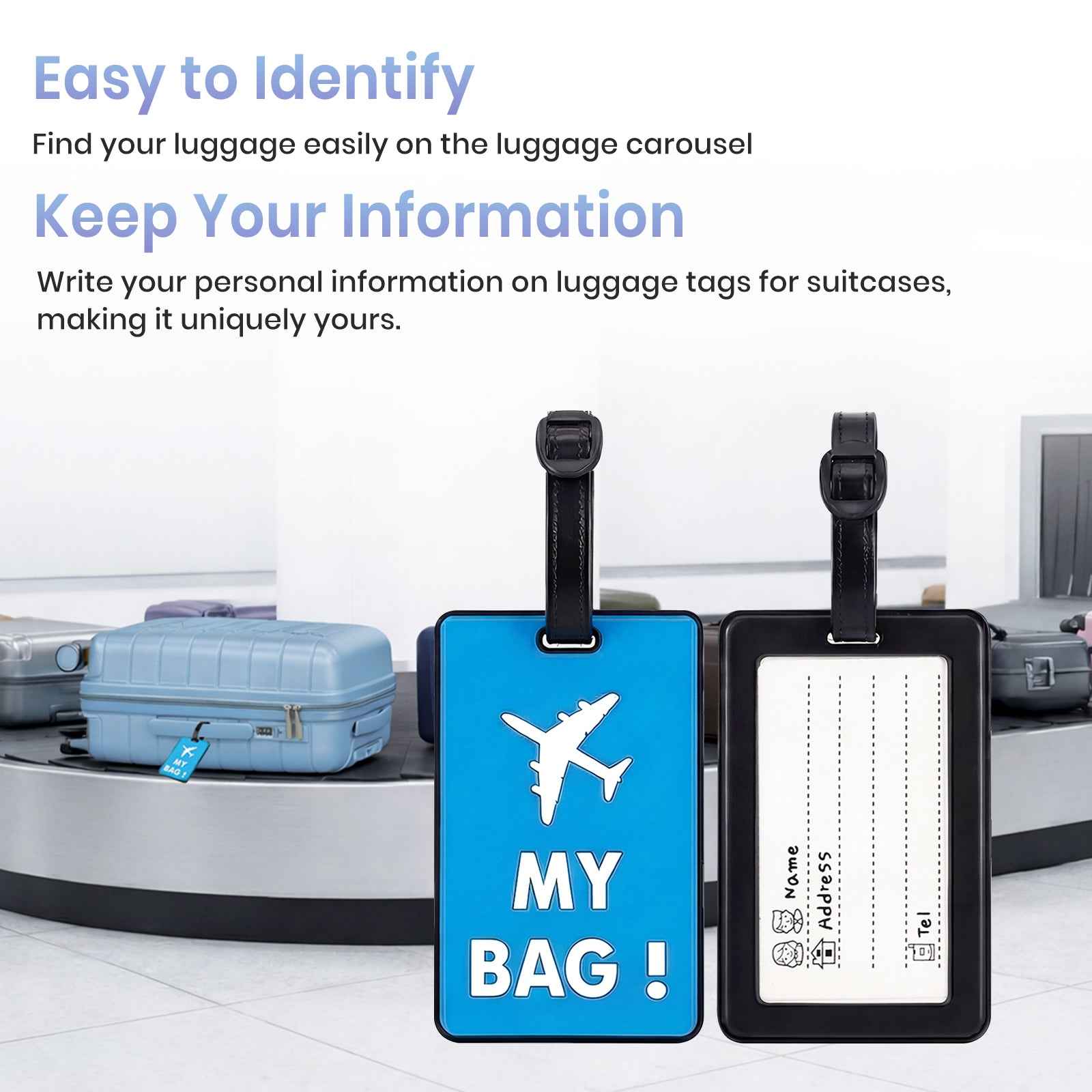 Tavoxda Lightweight PP Hardshell 3 Piece Luggage Sets Light Blue