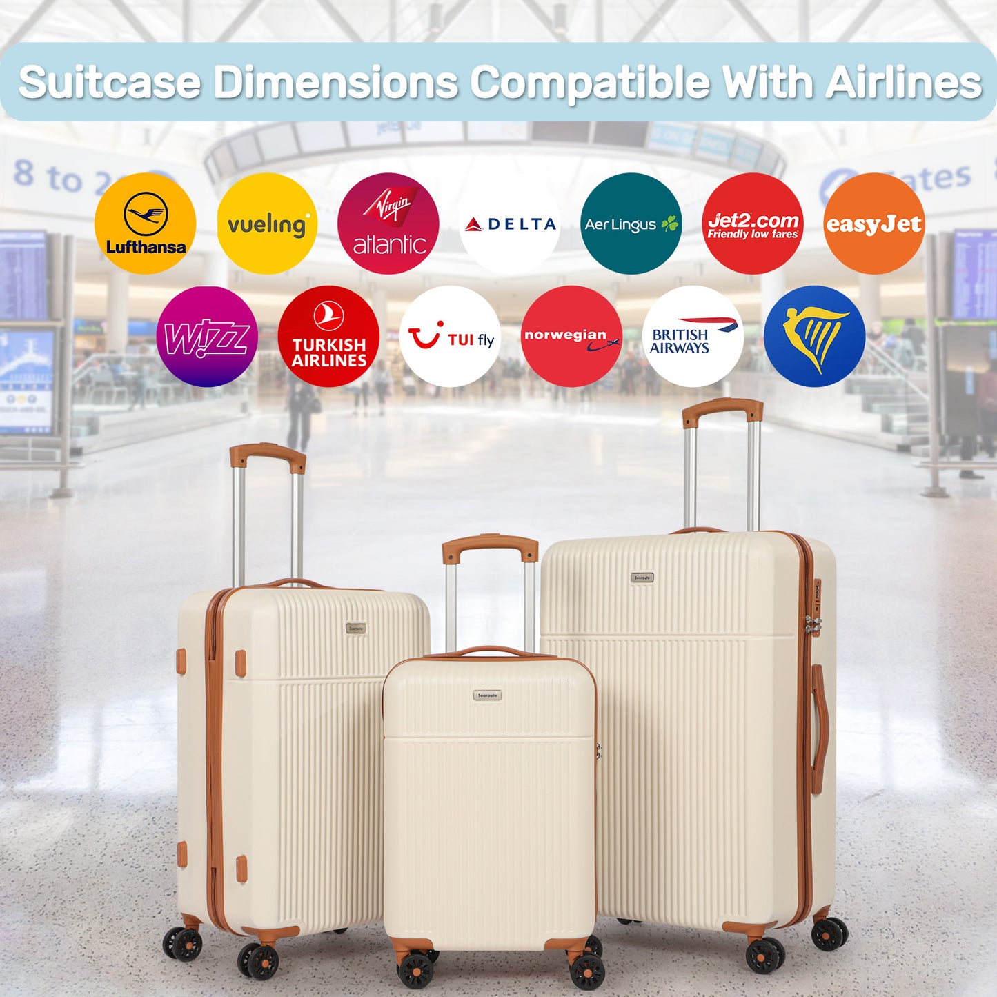 Searoute Large Suitcase Cream