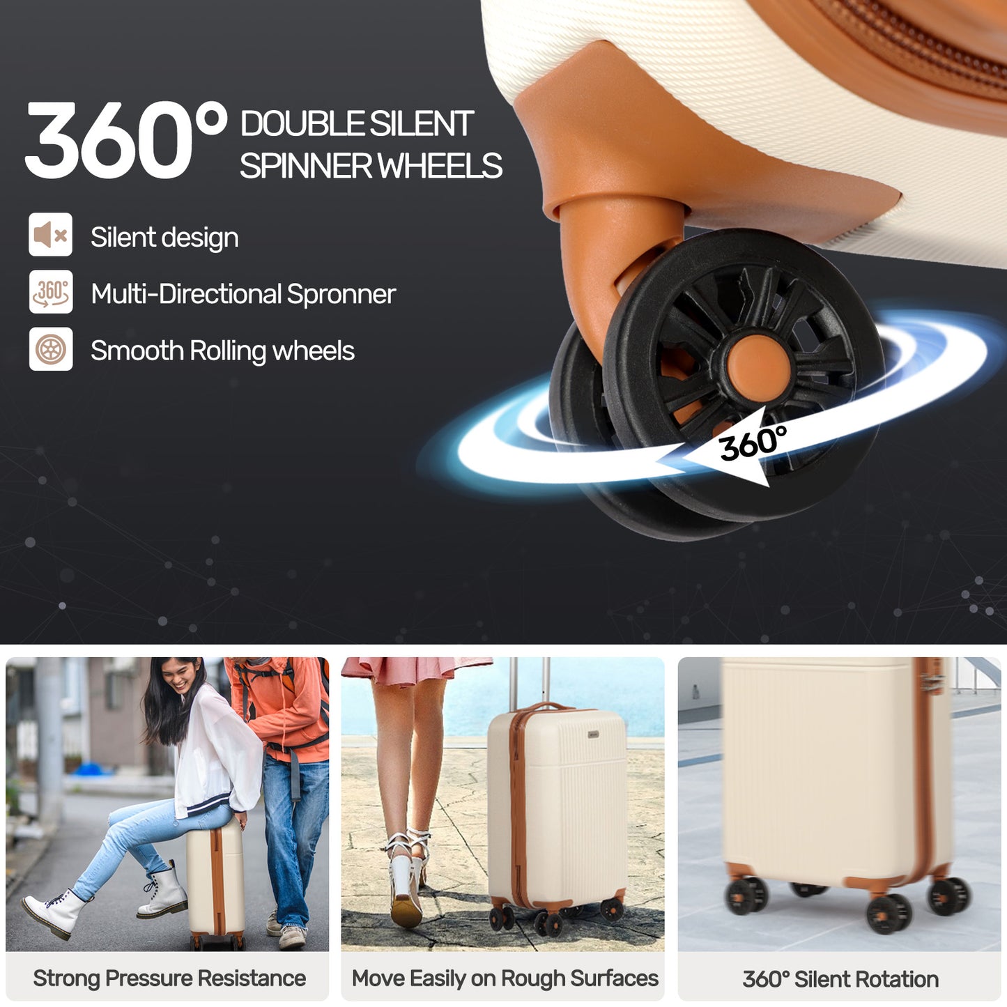 Searoute Large Suitcase Cream