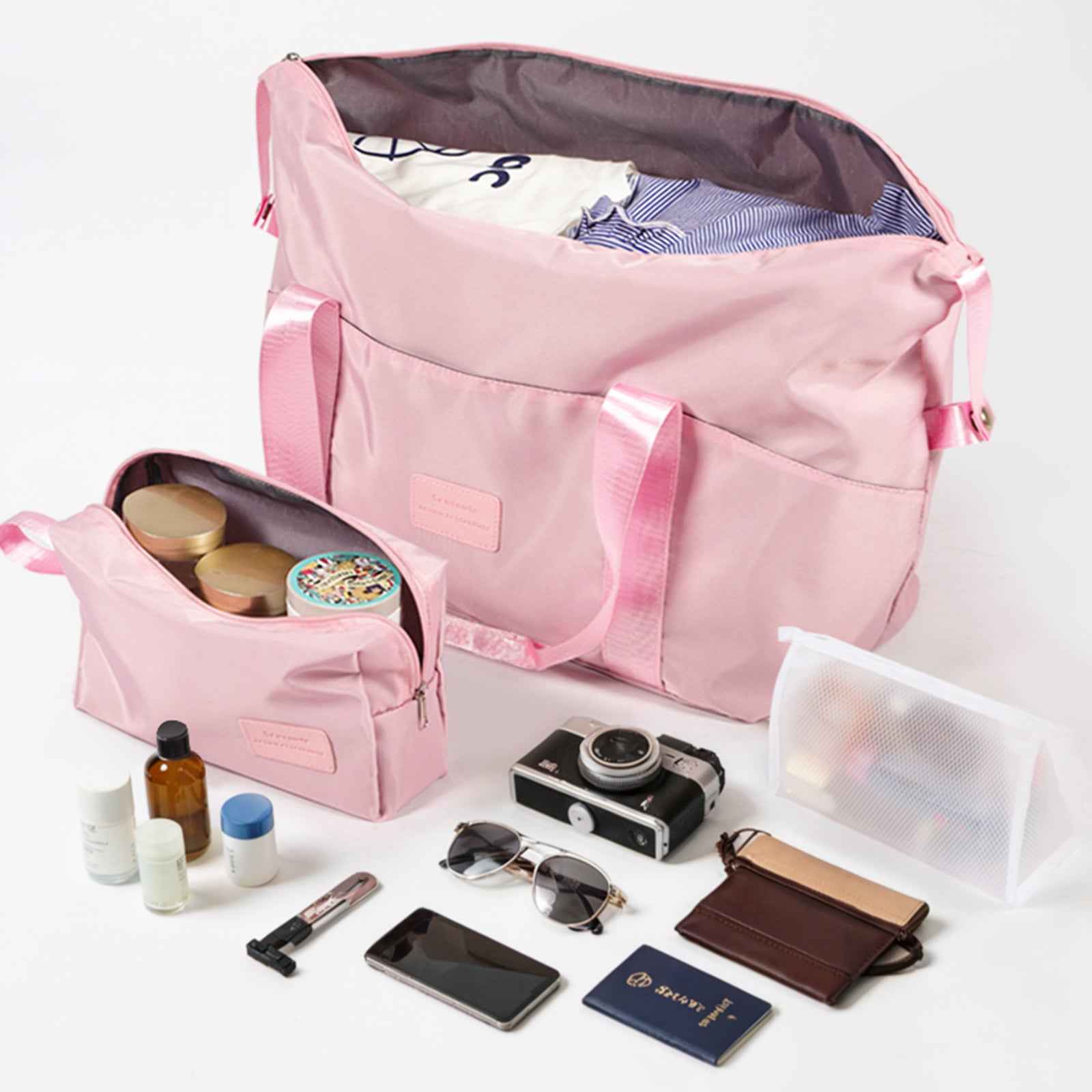 Duffel Bag & Toiletry Case Pink