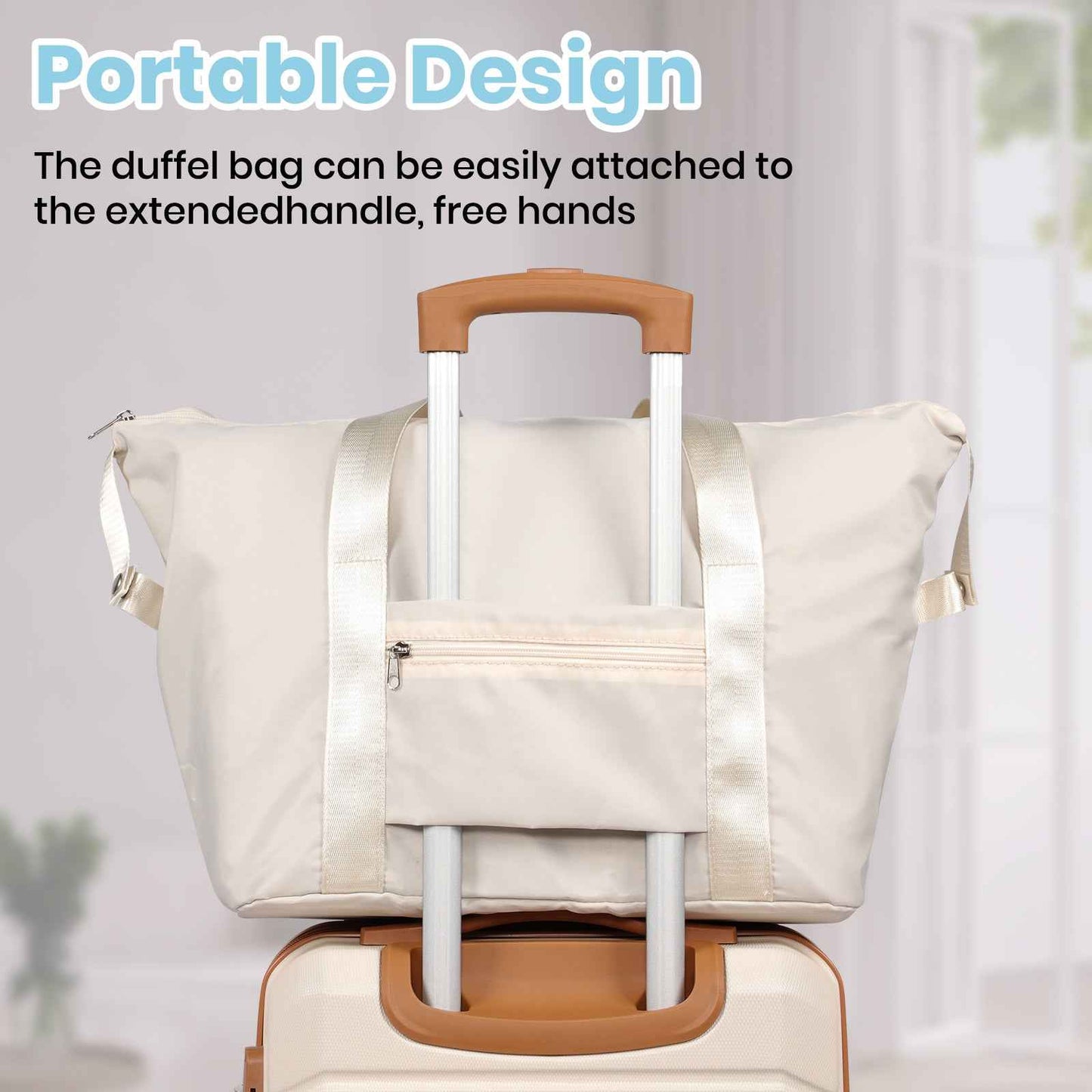 Duffel Bag & Toiletry Case White