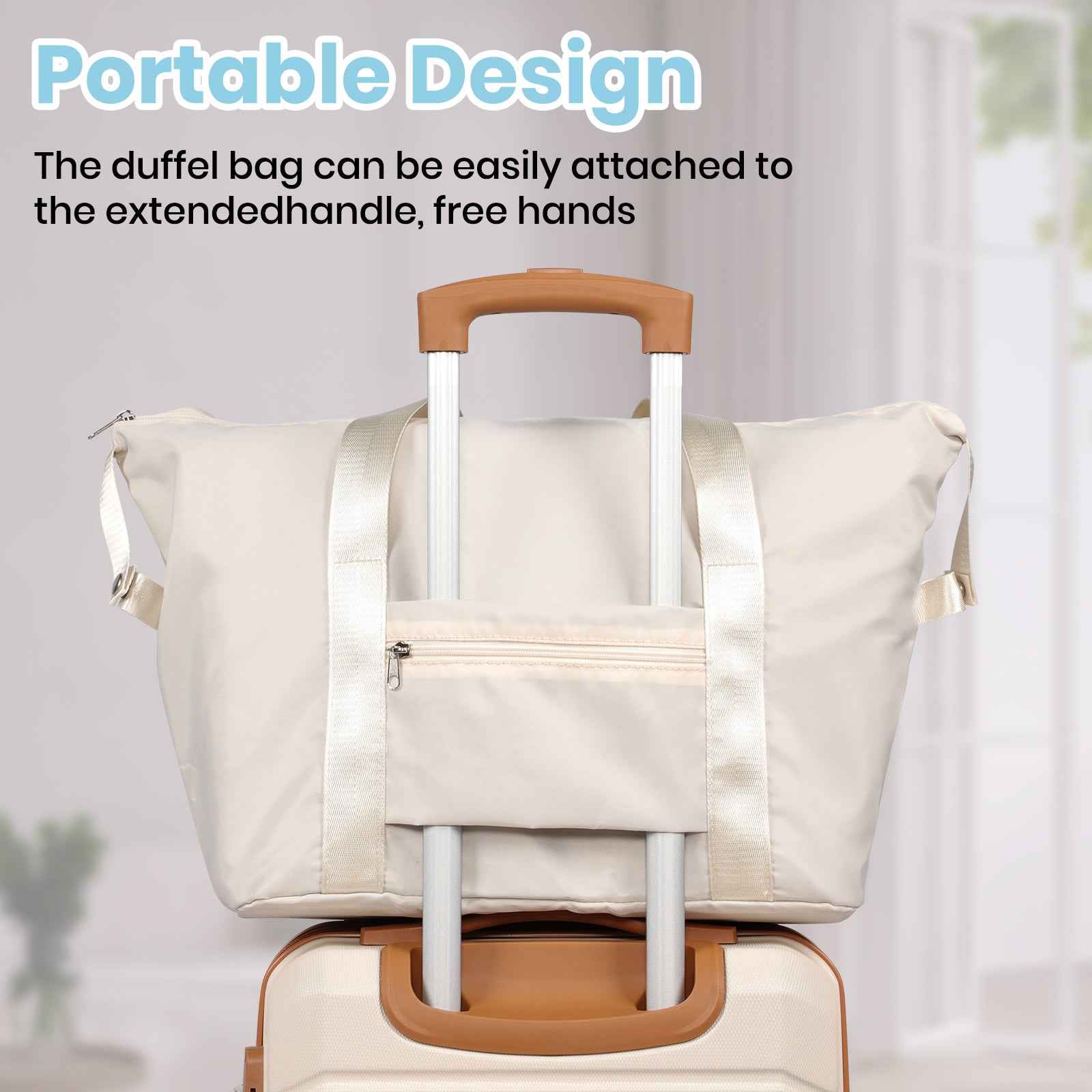 Duffel Bag & Toiletry Case White