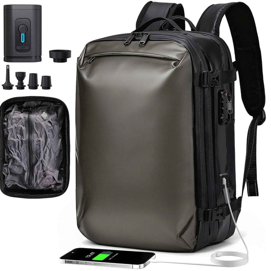 Expandable Vacuum Travel Backpack with Pump Gold